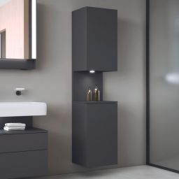 Duravit Qatego szafka boczna 176 cm wysoka wisząca lewa grafitowy mat QA1346L49490010