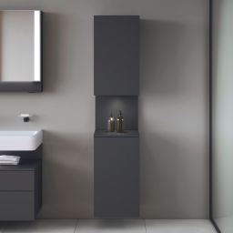 Duravit Qatego szafka boczna 176 cm wysoka wisząca lewa grafitowy mat QA1346L49490010