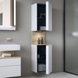 Duravit Qatego szafka boczna 176 cm wysoka wisząca lewa biały mat QA1346L55180000