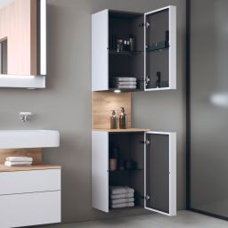 Duravit Qatego szafka boczna 176 cm wysoka wisząca lewa biały mat QA1346L55180000