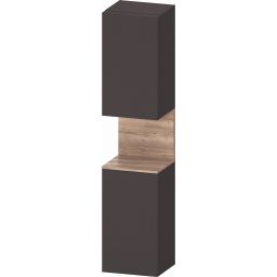 Duravit Qatego szafka boczna 176 cm wysoka wisząca lewa grafitowy mat/jasne drewno QA1346L55490010