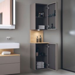 Duravit Qatego szafka boczna 176 cm wysoka wisząca prawa bazaltowy mat QA1346R30430010