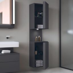 Duravit Qatego szafka boczna 176 cm wysoka wisząca prawa grafitowy mat QA1346R49490010