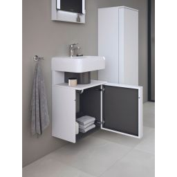 Duravit Qatego szafka 44 cm podumywalkowa wisząca lewa biały połysk QA4076L22220000