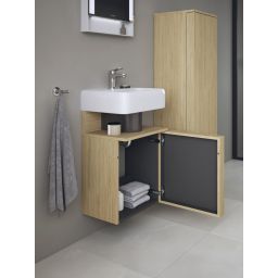Duravit Qatego szafka 44 cm podumywalkowa wisząca lewa dąb naturalny mat QA4076L30300000