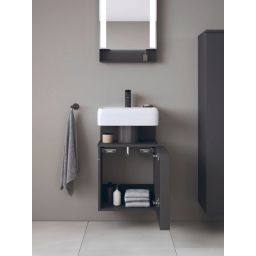 Duravit Qatego szafka 44 cm podumywalkowa wisząca lewa grafitowy mat QA4076L49490000