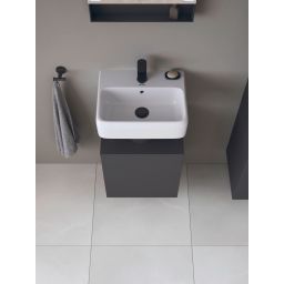 Duravit Qatego szafka 44 cm podumywalkowa wisząca lewa grafitowy mat QA4076L49490000