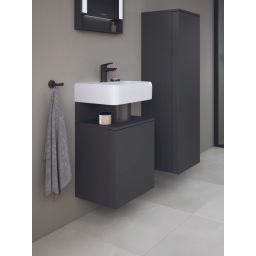 Duravit Qatego szafka 44 cm podumywalkowa wisząca lewa grafitowy mat QA4076L49490000