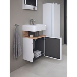 Duravit Qatego szafka 44 cm podumywalkowa wisząca lewa biały mat/jasne drewno QA4076L55180000