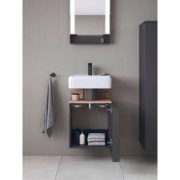 Duravit Qatego szafka 44 cm podumywalkowa wisząca lewa grafitowy mat/jasne drewno QA4076L55490000