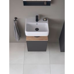 Duravit Qatego szafka 44 cm podumywalkowa wisząca lewa grafitowy mat/jasne drewno QA4076L55490000