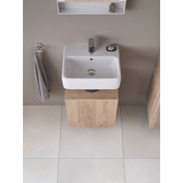 Duravit Qatego szafka 44 cm podumywalkowa wisząca lewa dąb marmurkowy mat QA4076L55550000
