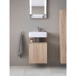 Duravit Qatego szafka 44 cm podumywalkowa wisząca lewa dąb marmurkowy mat QA4076L55550000