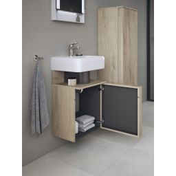 Duravit Qatego szafka 44 cm podumywalkowa wisząca lewa dąb marmurkowy mat QA4076L55550000