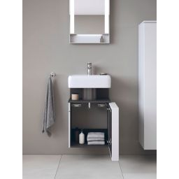 Duravit Qatego szafka 44 cm podumywalkowa wisząca prawa biały mat/czarny QA4076R49180000