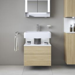 Duravit Qatego szafka 60 cm podumywalkowa wisząca dąb naturalny mat/biały QA4393022300010