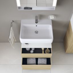 Duravit Qatego szafka 60 cm podumywalkowa wisząca dąb naturalny mat/biały QA4393022300010