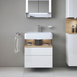 Duravit Qatego szafka 60 cm podumywalkowa wisząca biały połysk/dąb QA4393030220010