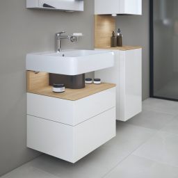 Duravit Qatego szafka 60 cm podumywalkowa wisząca biały połysk/dąb QA4393030220010