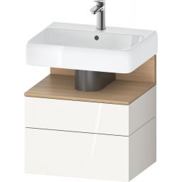 Duravit Qatego szafka 60 cm podumywalkowa wisząca biały połysk/dąb QA4393030220010