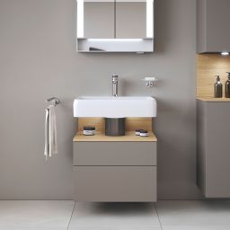 Duravit Qatego szafka 60 cm podumywalkowa wisząca bazalt mat/dąb QA4393030430010