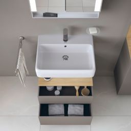Duravit Qatego szafka 60 cm podumywalkowa wisząca bazalt mat/dąb QA4393030430010