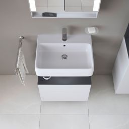 Duravit Qatego szafka 60 cm podumywalkowa wisząca biały mat/grafit QA4393049180010