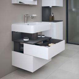 Duravit Qatego szafka 60 cm podumywalkowa wisząca biały mat/grafit QA4393049180010