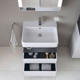 Duravit Qatego szafka 60 cm podumywalkowa wisząca biały mat/grafit QA4393049180010