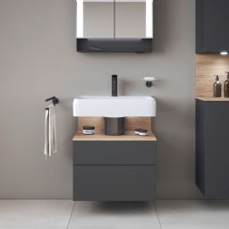 Duravit Qatego szafka 60 cm podumywalkowa wisząca grafit mat/dąb QA4393055490010
