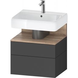 Duravit Qatego szafka 60 cm podumywalkowa wisząca grafit mat/dąb QA4393055490010