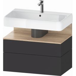Duravit Qatego szafka 80 cm podumywalkowa wisząca grafit super mat/dąb QA4394055800010