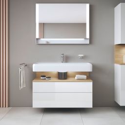 Duravit Qatego szafka 100 cm podumywalkowa wisząca biały połysk/dąb QA4395030220010