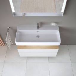 Duravit Qatego szafka 100 cm podumywalkowa wisząca biały połysk/dąb QA4395030220010