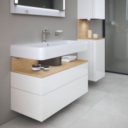 Duravit Qatego szafka 100 cm podumywalkowa wisząca biały połysk/dąb QA4395030220010