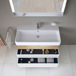 Duravit Qatego szafka 100 cm podumywalkowa wisząca biały połysk/dąb QA4395030220010
