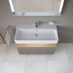 Duravit Qatego szafka 100 cm podumywalkowa wisząca bazalt mat/dąb QA4395030430010