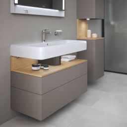 Duravit Qatego szafka 100 cm podumywalkowa wisząca bazalt mat/dąb QA4395030430010