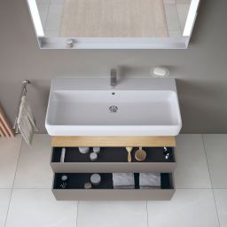 Duravit Qatego szafka 100 cm podumywalkowa wisząca bazalt mat/dąb QA4395030430010