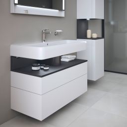 Duravit Qatego szafka 100 cm podumywalkowa wisząca biały mat/grafit QA4395049180010