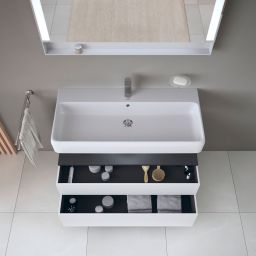 Duravit Qatego szafka 100 cm podumywalkowa wisząca biały mat/grafit QA4395049180010