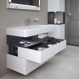 Duravit Qatego szafka 100 cm podumywalkowa wisząca biały mat/grafit QA4395049180010