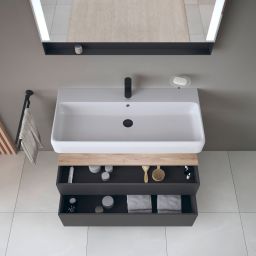 Duravit Qatego szafka 100 cm podumywalkowa wisząca grafit mat/dąb QA4395055490010