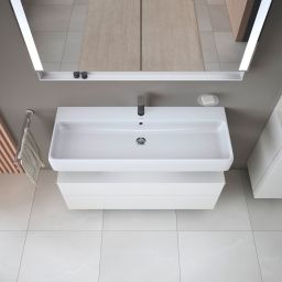 Duravit Qatego szafka 120 cm podumywalkowa wisząca biały połysk QA4396022220010