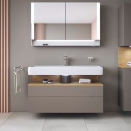 Duravit Qatego szafka 120 cm podumywalkowa wisząca bazalt mat/dąb QA4396030430010