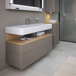 Duravit Qatego szafka 120 cm podumywalkowa wisząca bazalt mat/dąb QA4396030430010
