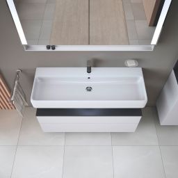 Duravit Qatego szafka 120 cm podumywalkowa wisząca biały mat/grafit QA4396049180010