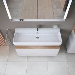 Duravit Qatego szafka 120 cm podumywalkowa wisząca biały mat/dąb QA4396055180010