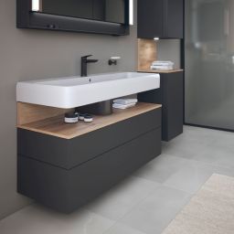 Duravit Qatego szafka 120 cm podumywalkowa wisząca grafit mat/dąb QA4396055490010