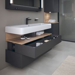 Duravit Qatego szafka 120 cm podumywalkowa wisząca grafit mat/dąb QA4396055490010